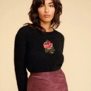 Rouje Nadine Rose Embroidered Sweater